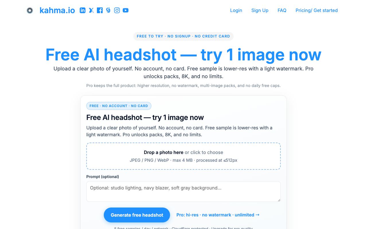 Kahma — website screenshot