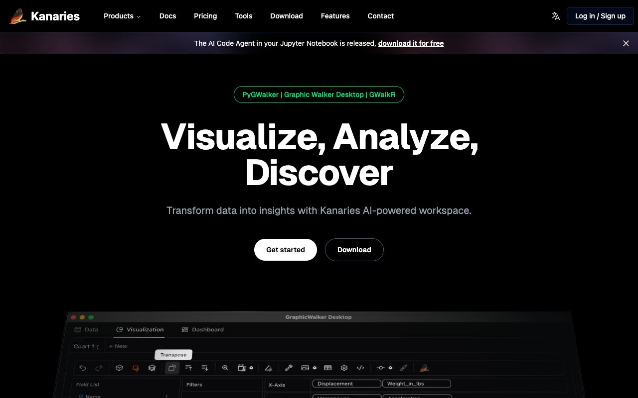 Kanaries — website screenshot