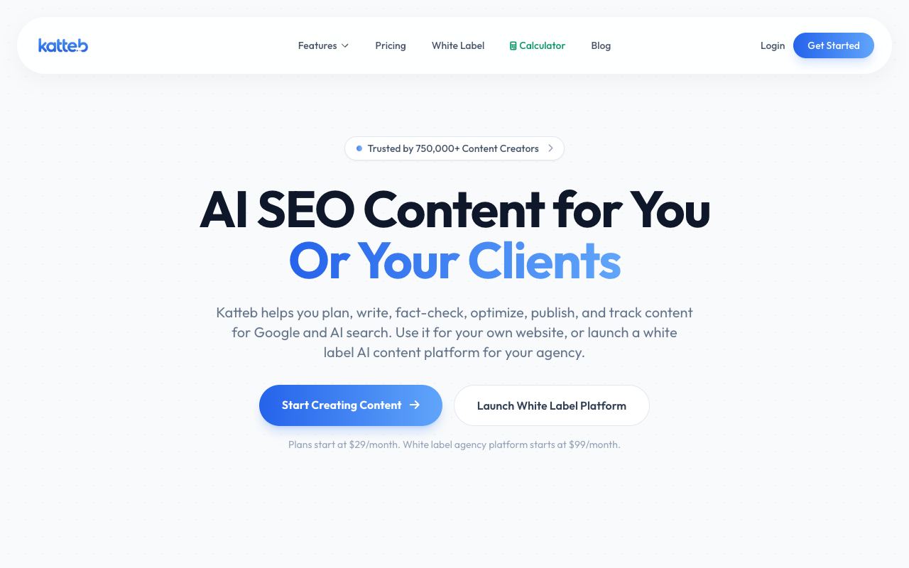 Katteb — website screenshot