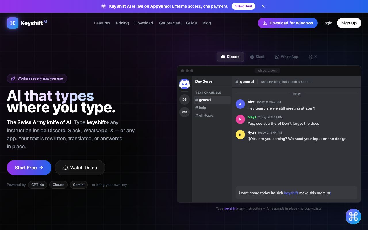 KeyShift AI — website screenshot