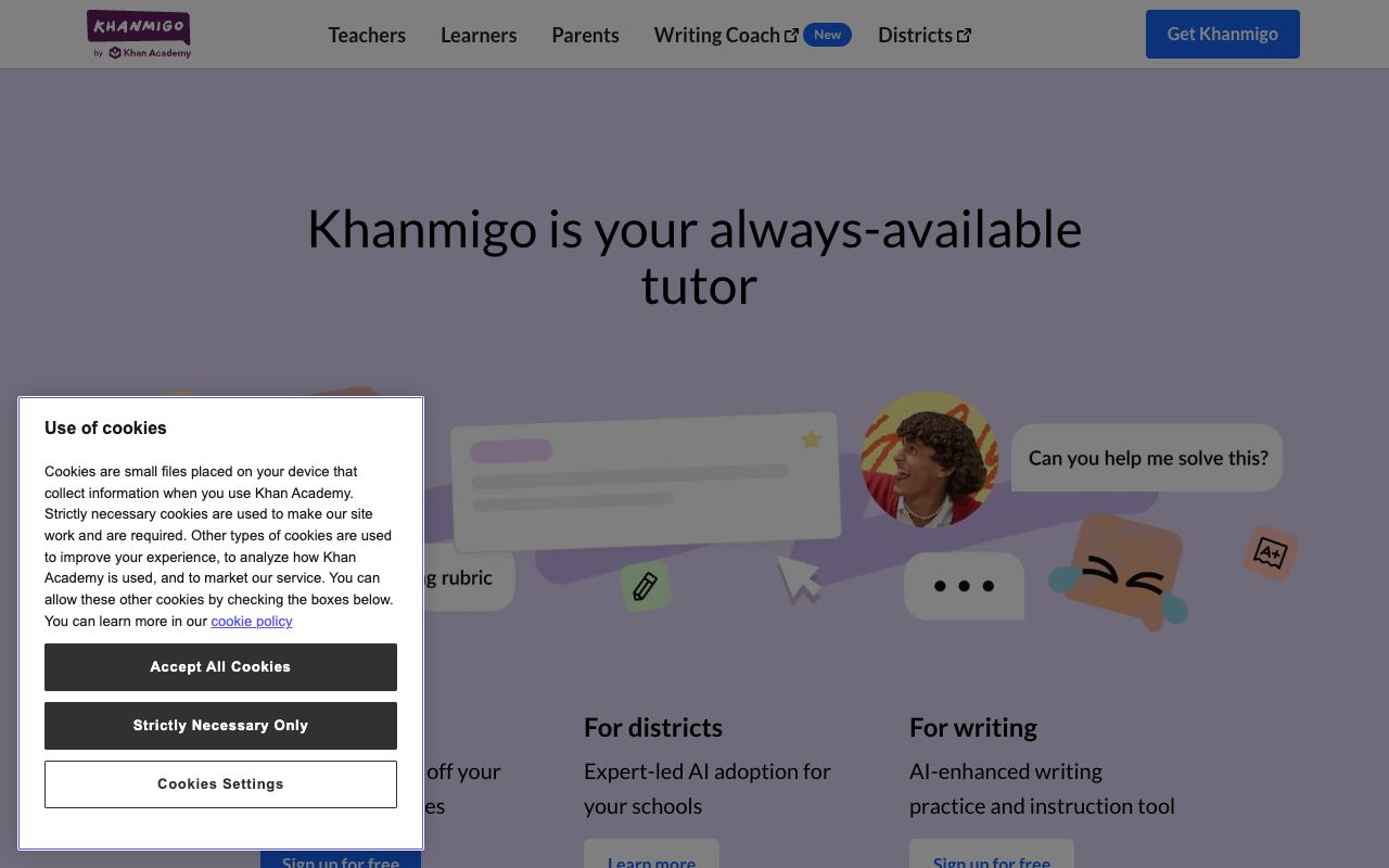 Khanmigo — website screenshot