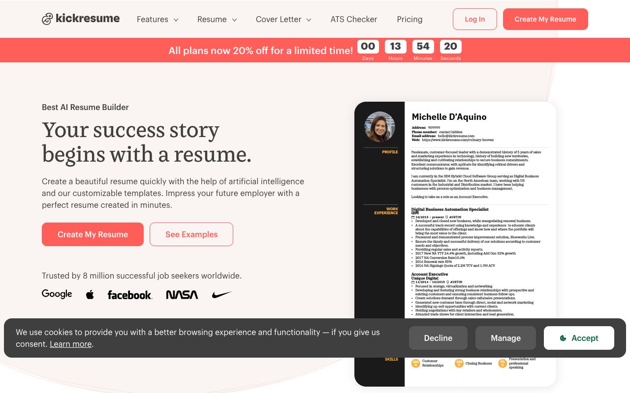 Kickresume — website screenshot