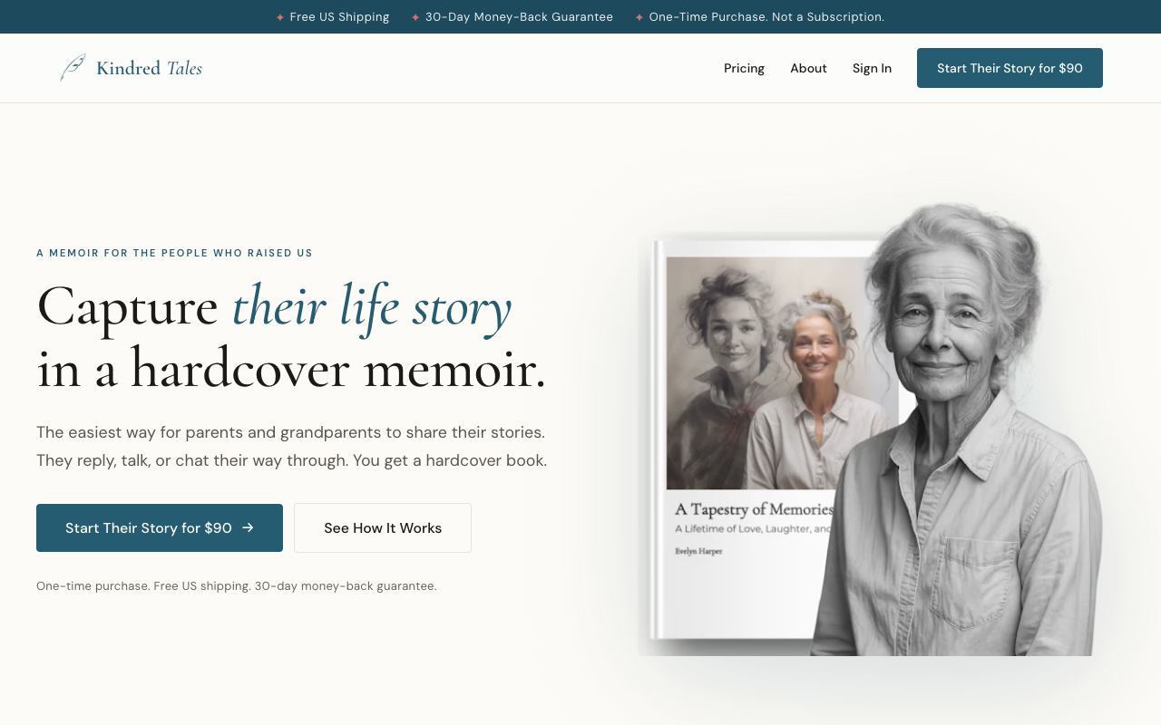Kindred Tales — website screenshot