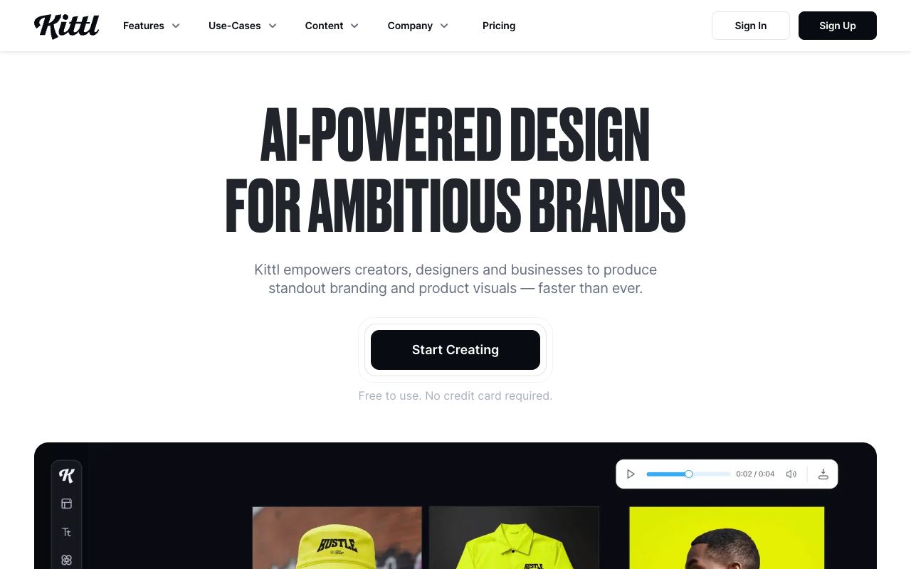 Kittl — website screenshot