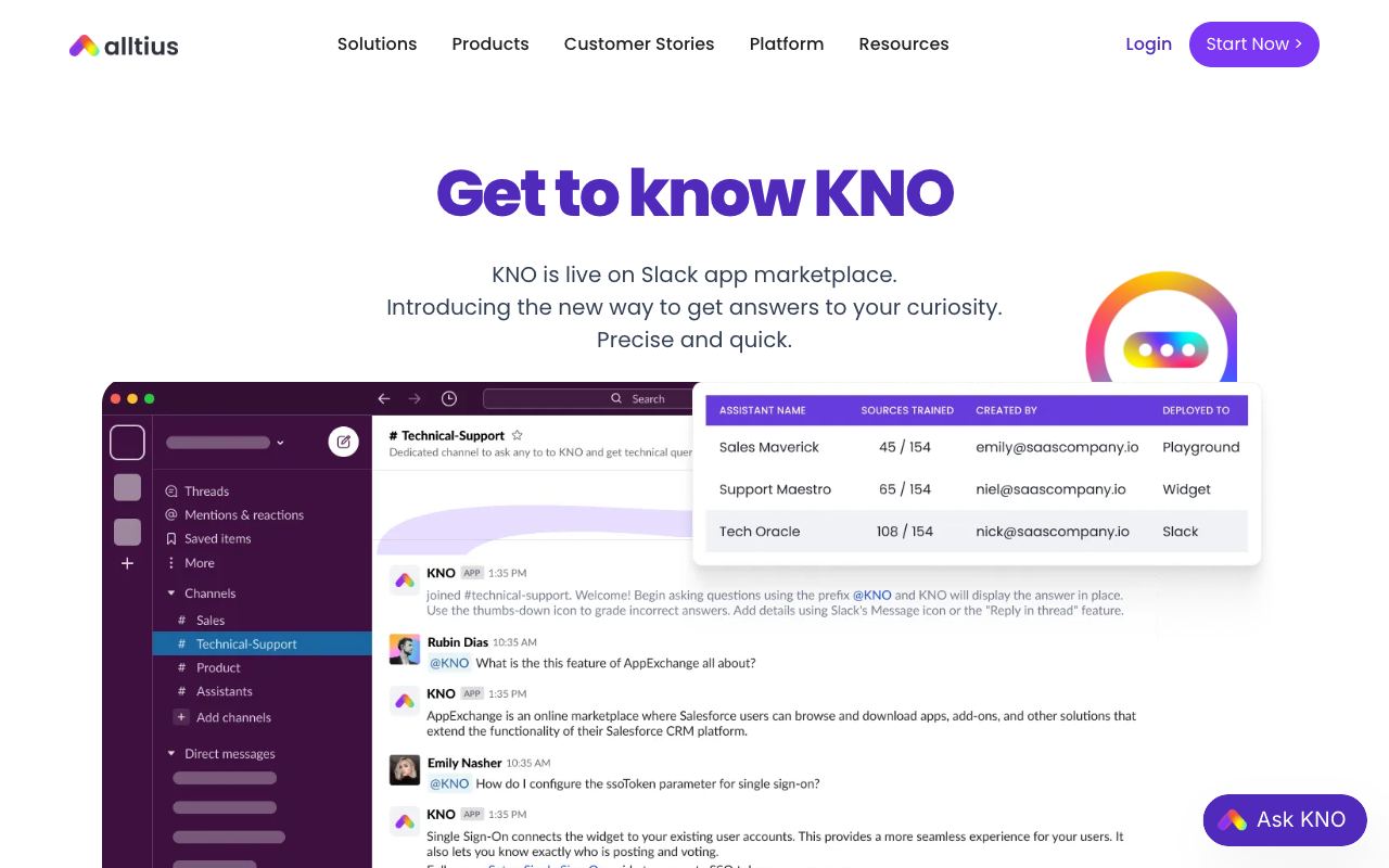 KNO — website screenshot
