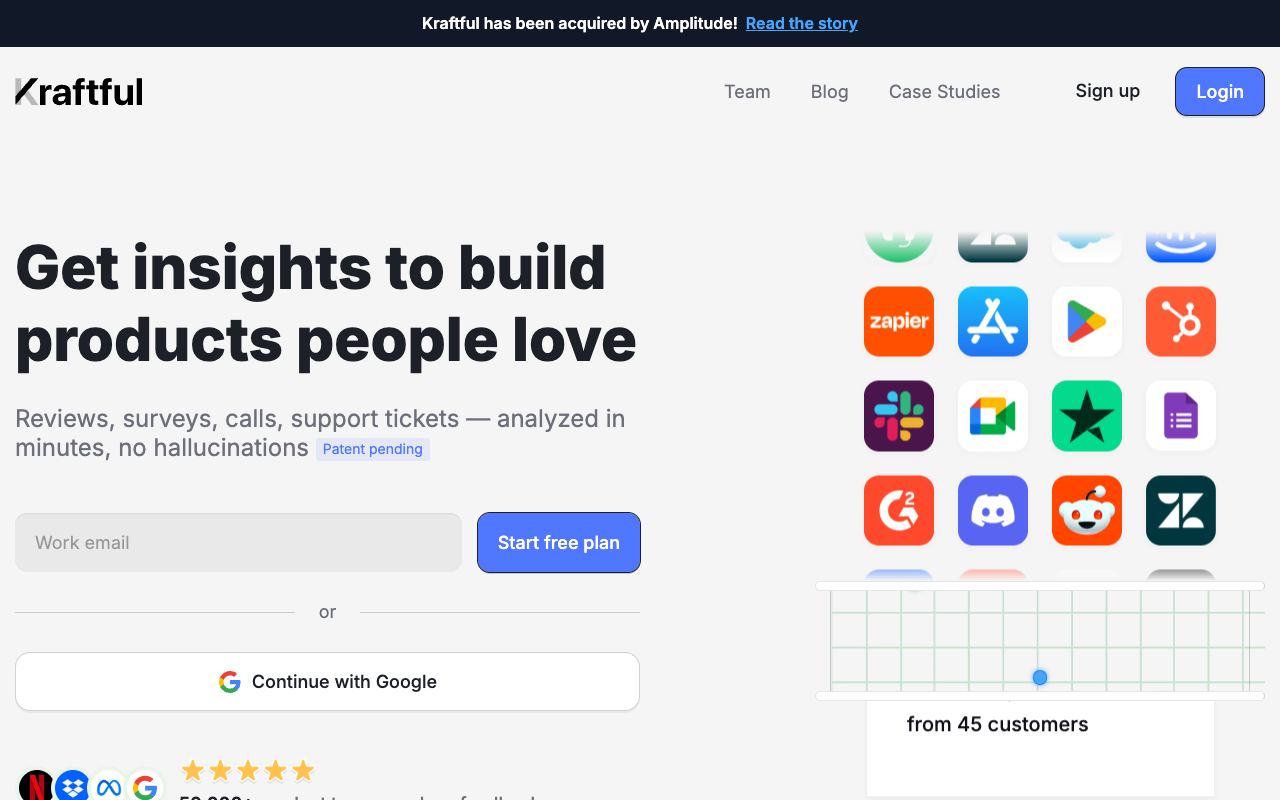 Kraftful — site ekran görüntüsü