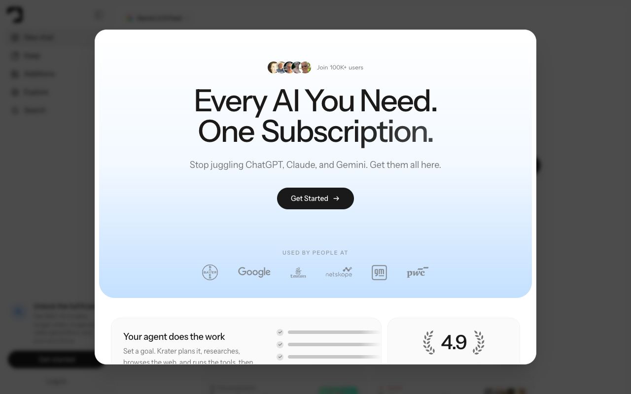 Krater — website screenshot