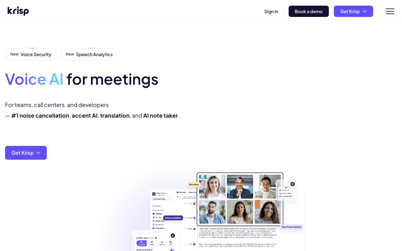 Krisp — website screenshot