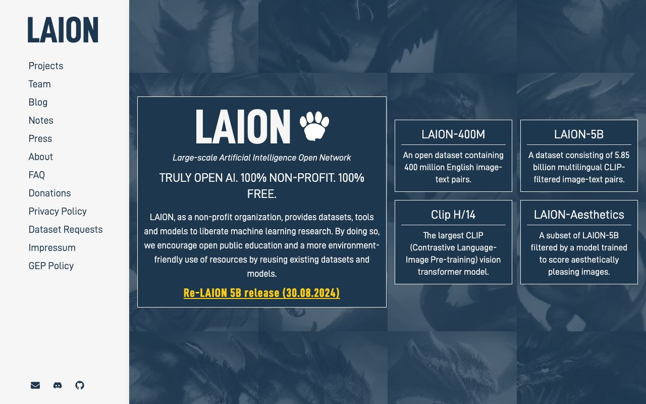 LAION — website screenshot