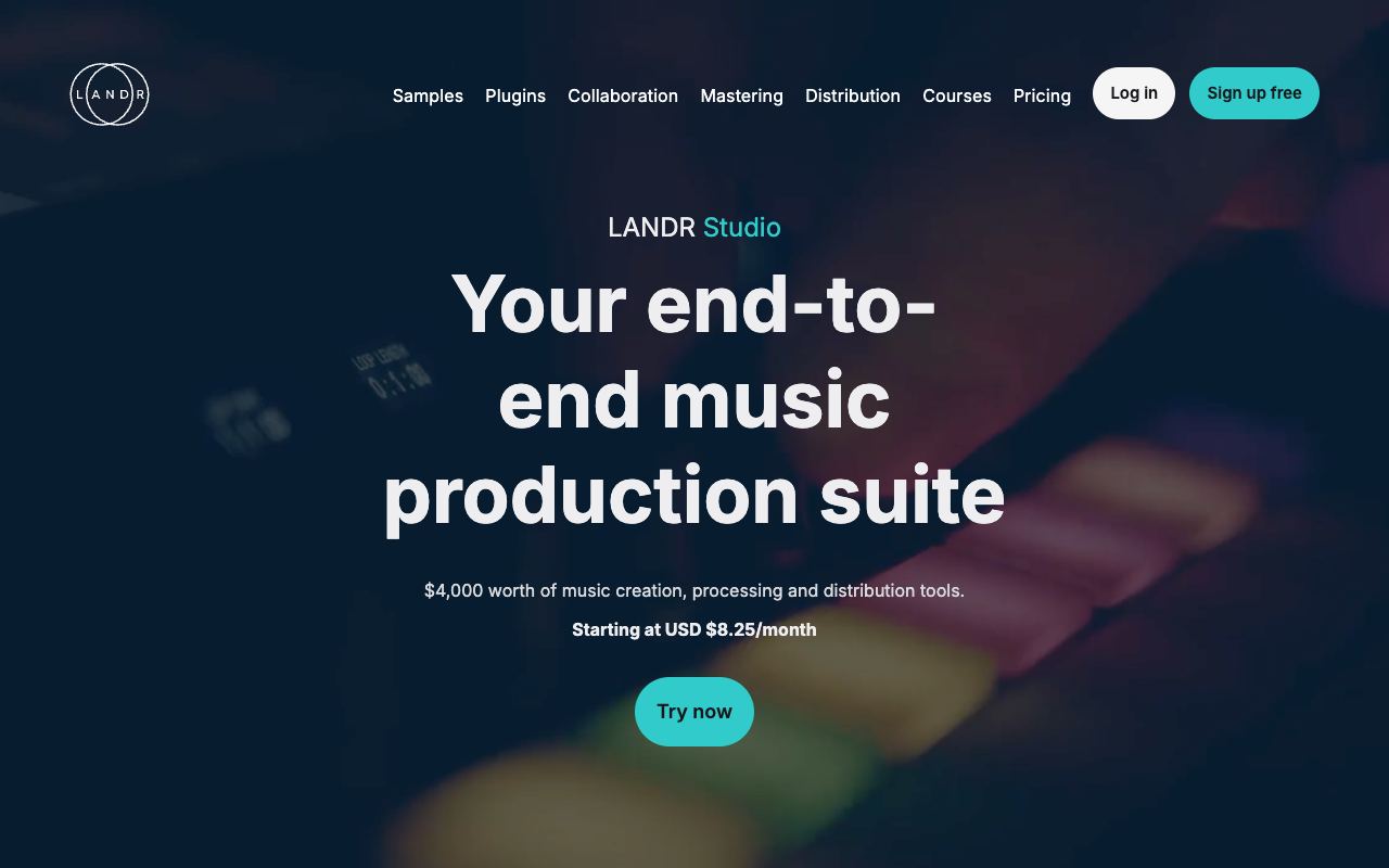 LANDR — website screenshot