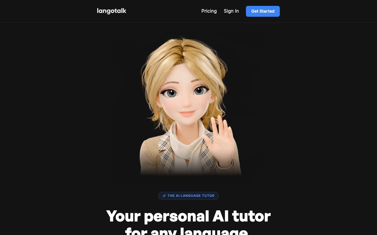 Langotalk — website screenshot