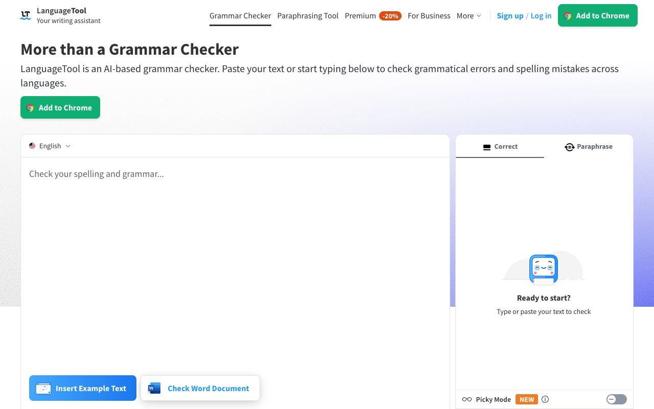 LanguageTool — website screenshot