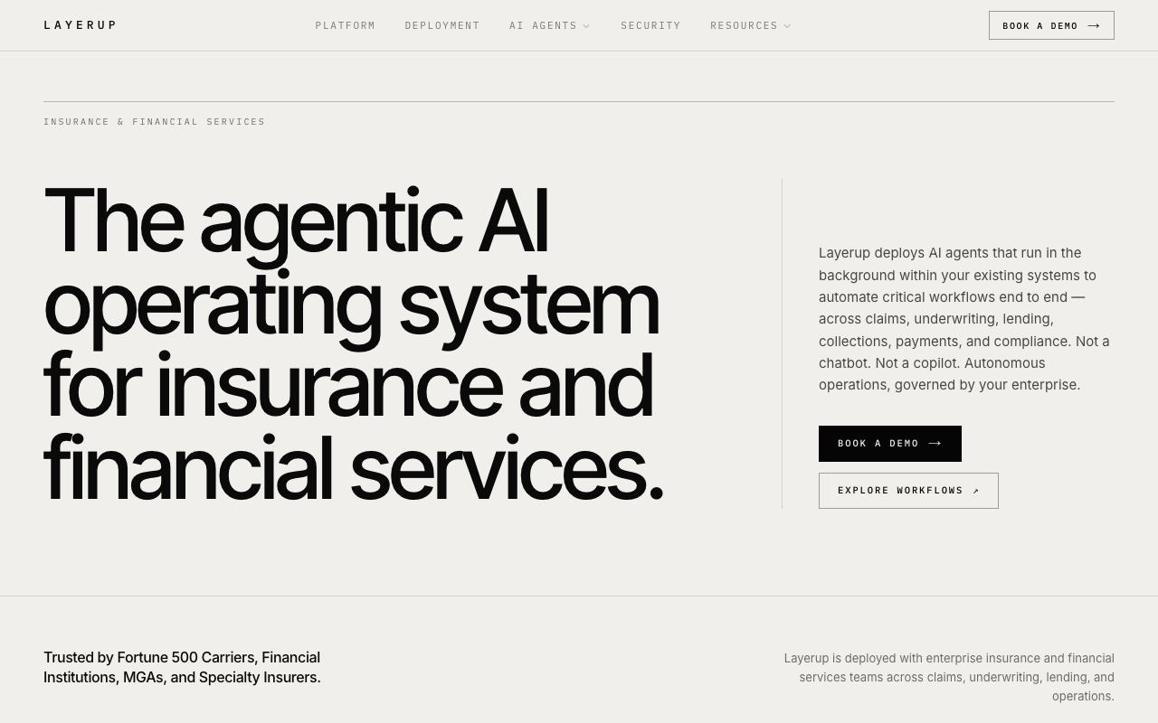 Layerup — website screenshot