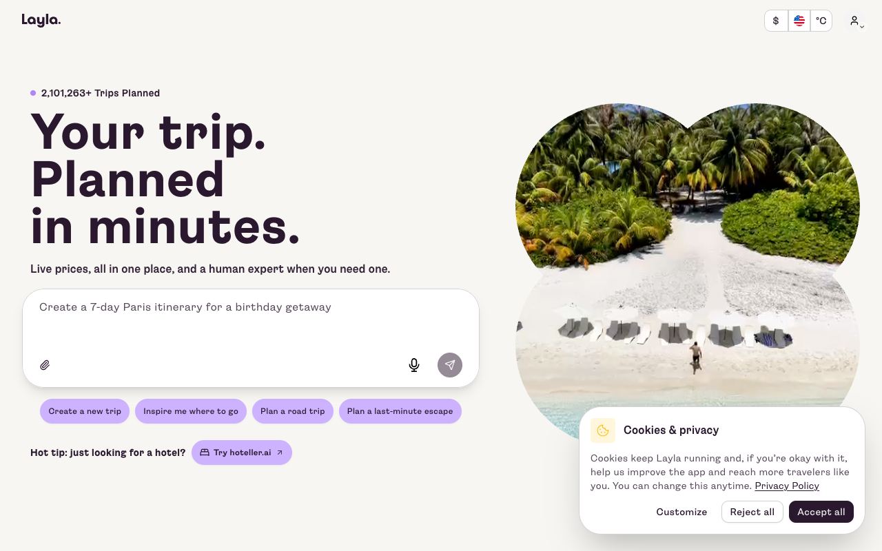 Layla — website screenshot