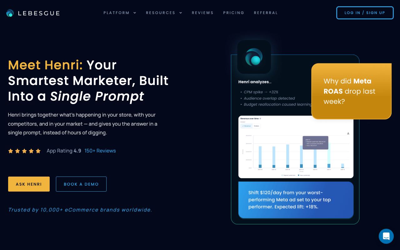 Lebesgue — website screenshot