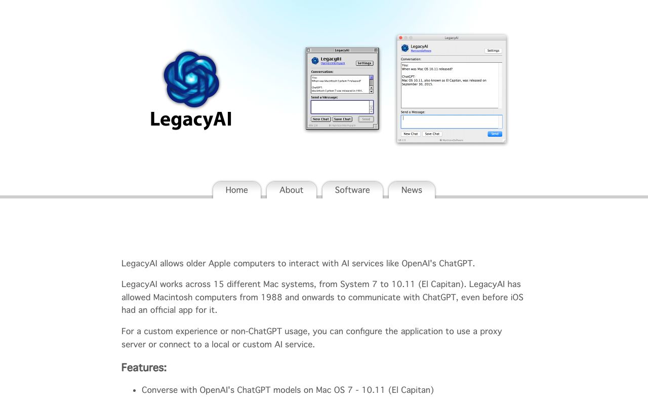 Legacy AI — site ekran görüntüsü