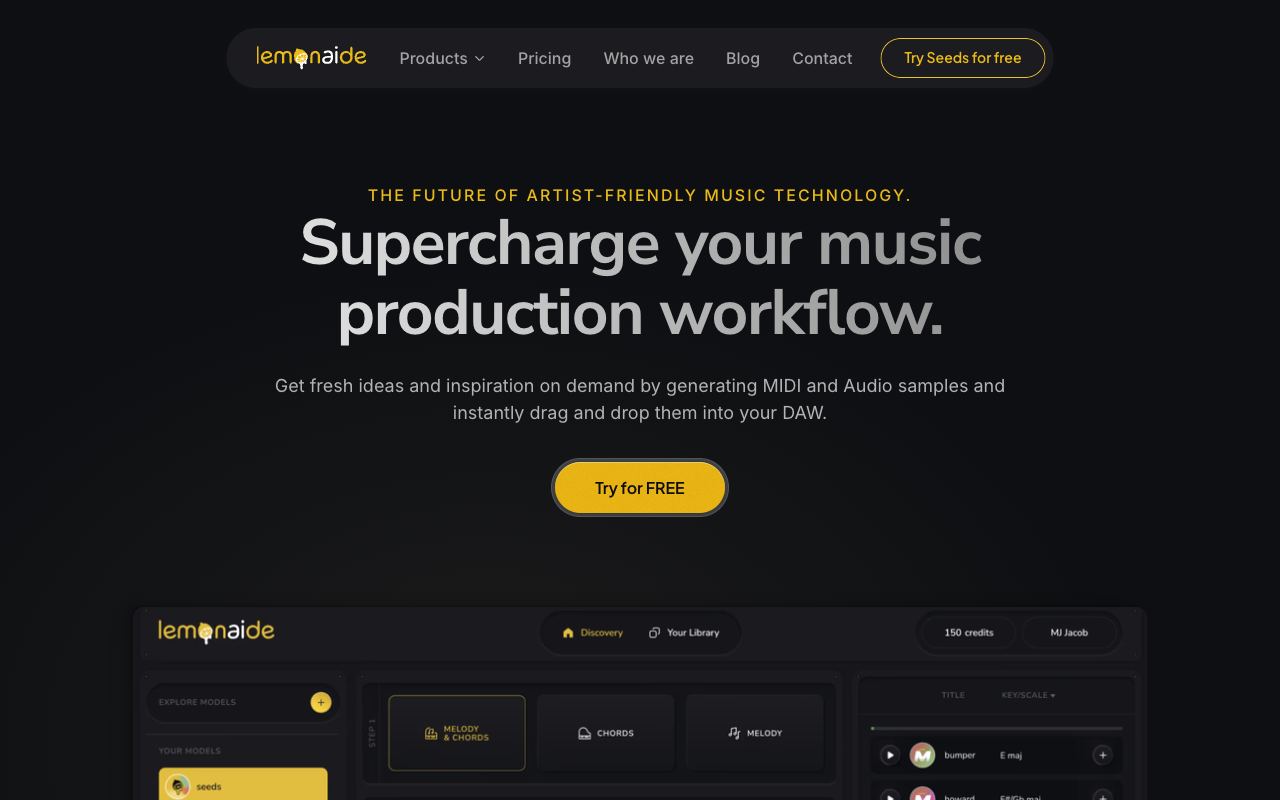 Lemonaide — website screenshot