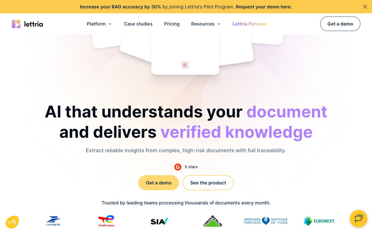 Lettria — website screenshot