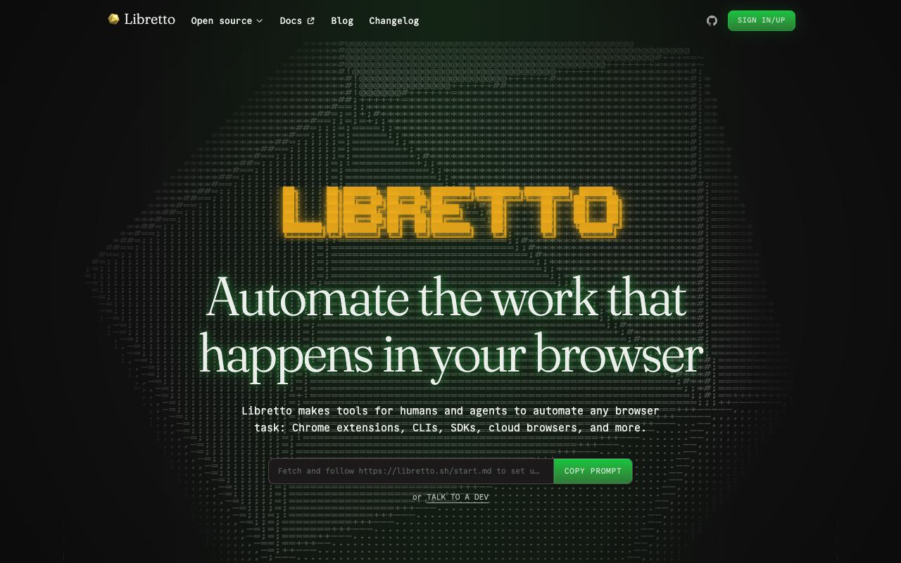 Libretto — website screenshot