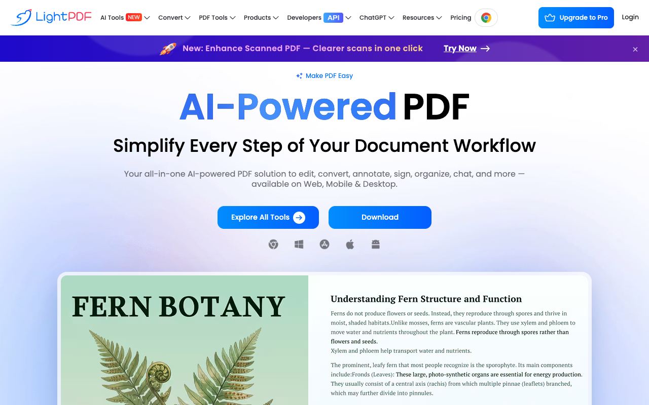 LightPDF — website screenshot