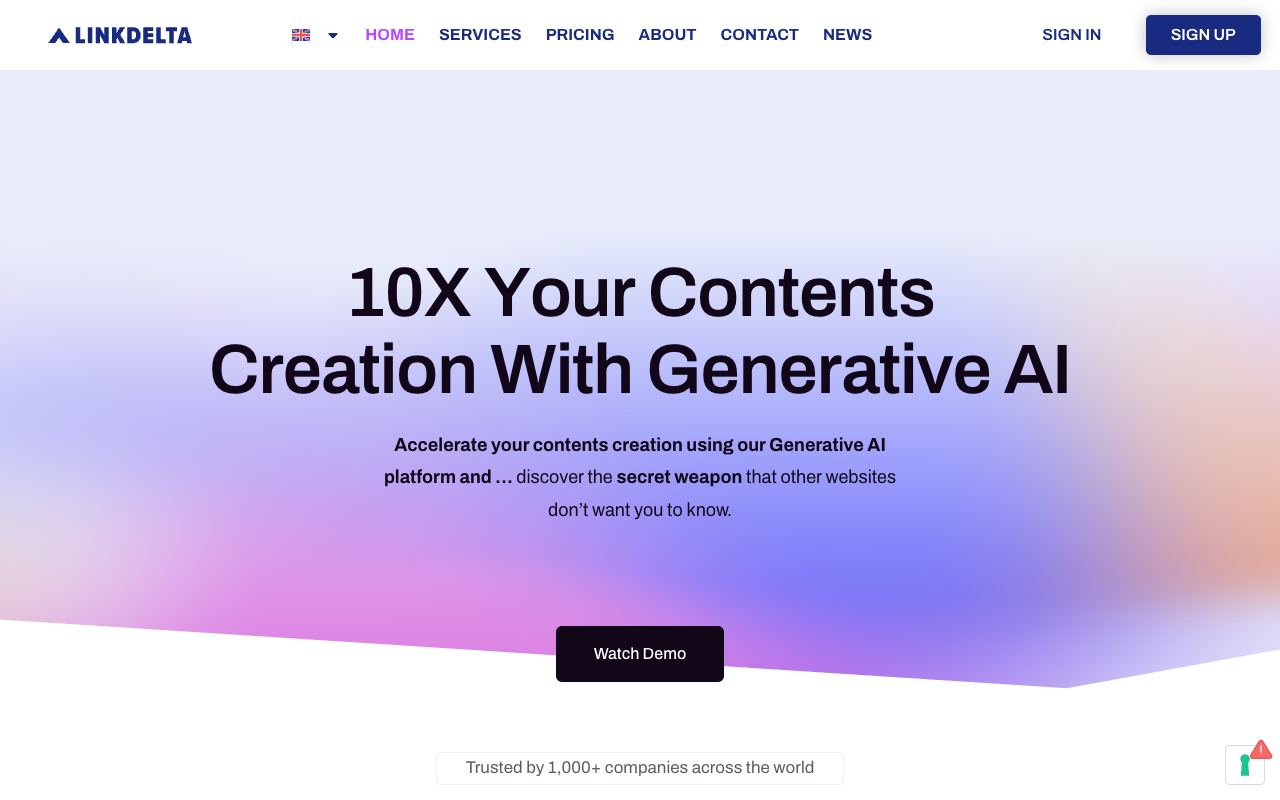 Linkdelta — website screenshot
