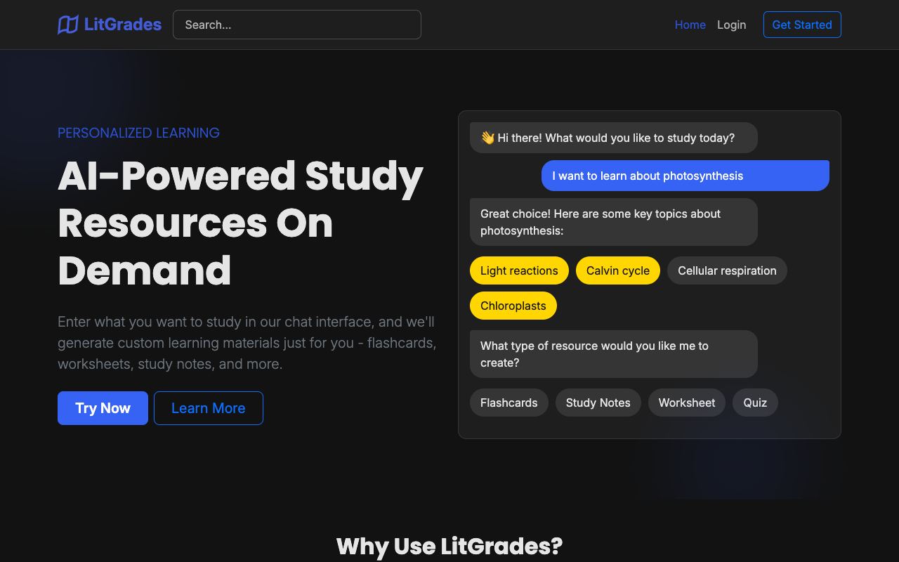 LitGrades — website screenshot
