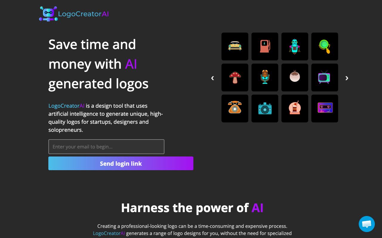LogoCreatorAI — site ekran görüntüsü