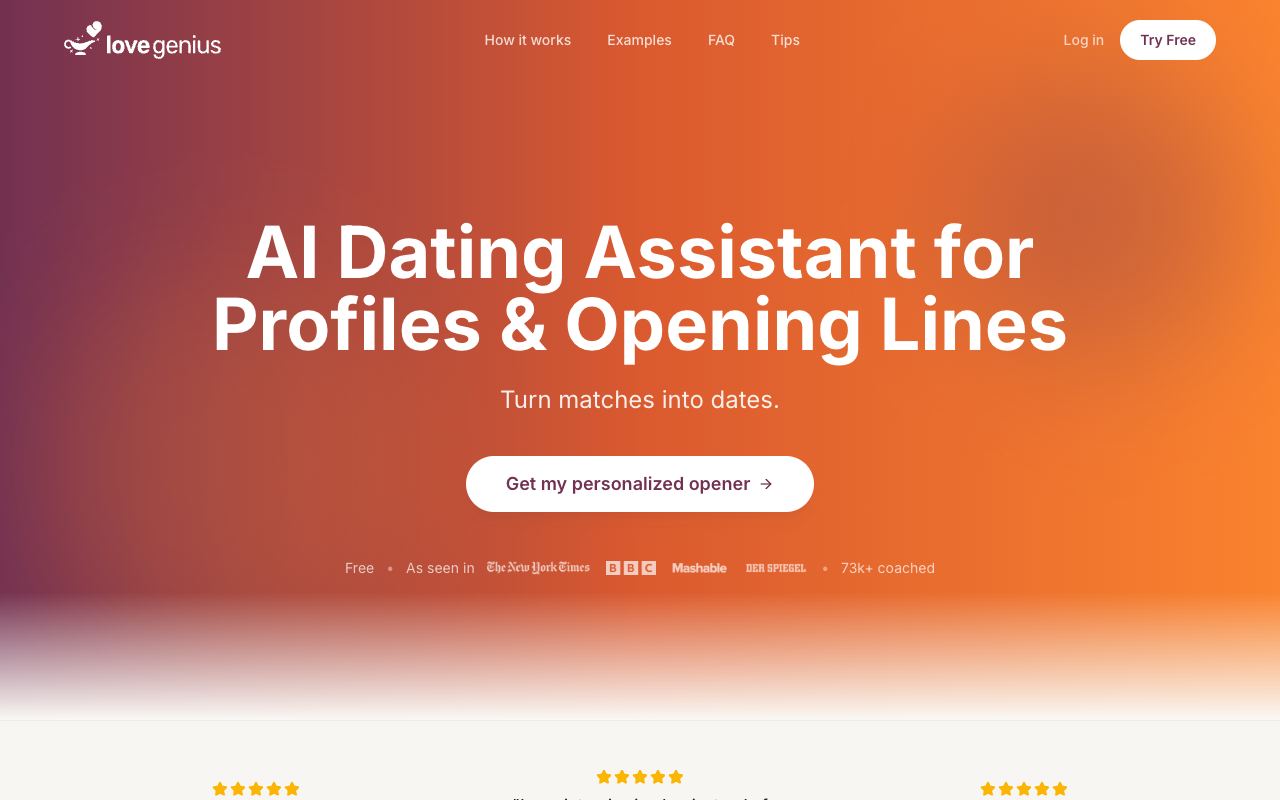 LoveGenius — website screenshot