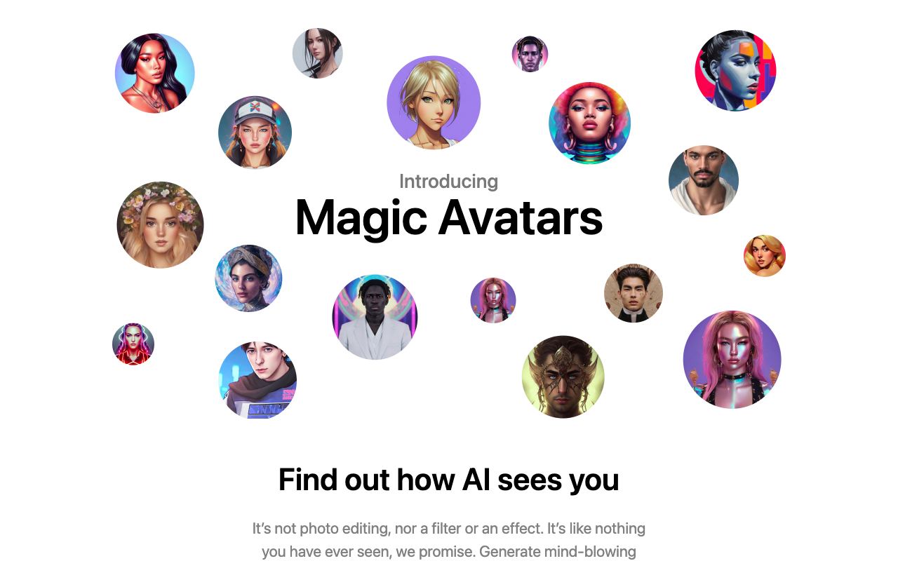 Magic Avatars — website screenshot