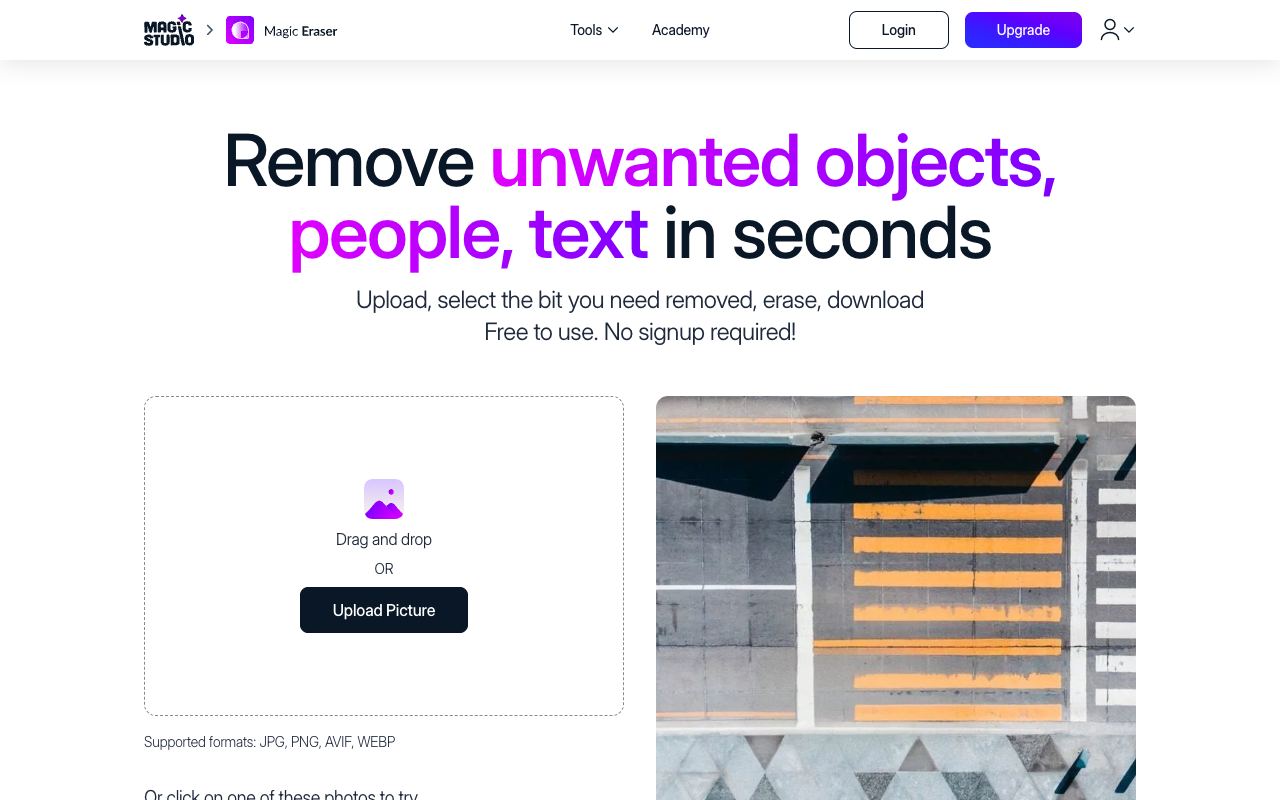 Magic Eraser — website screenshot
