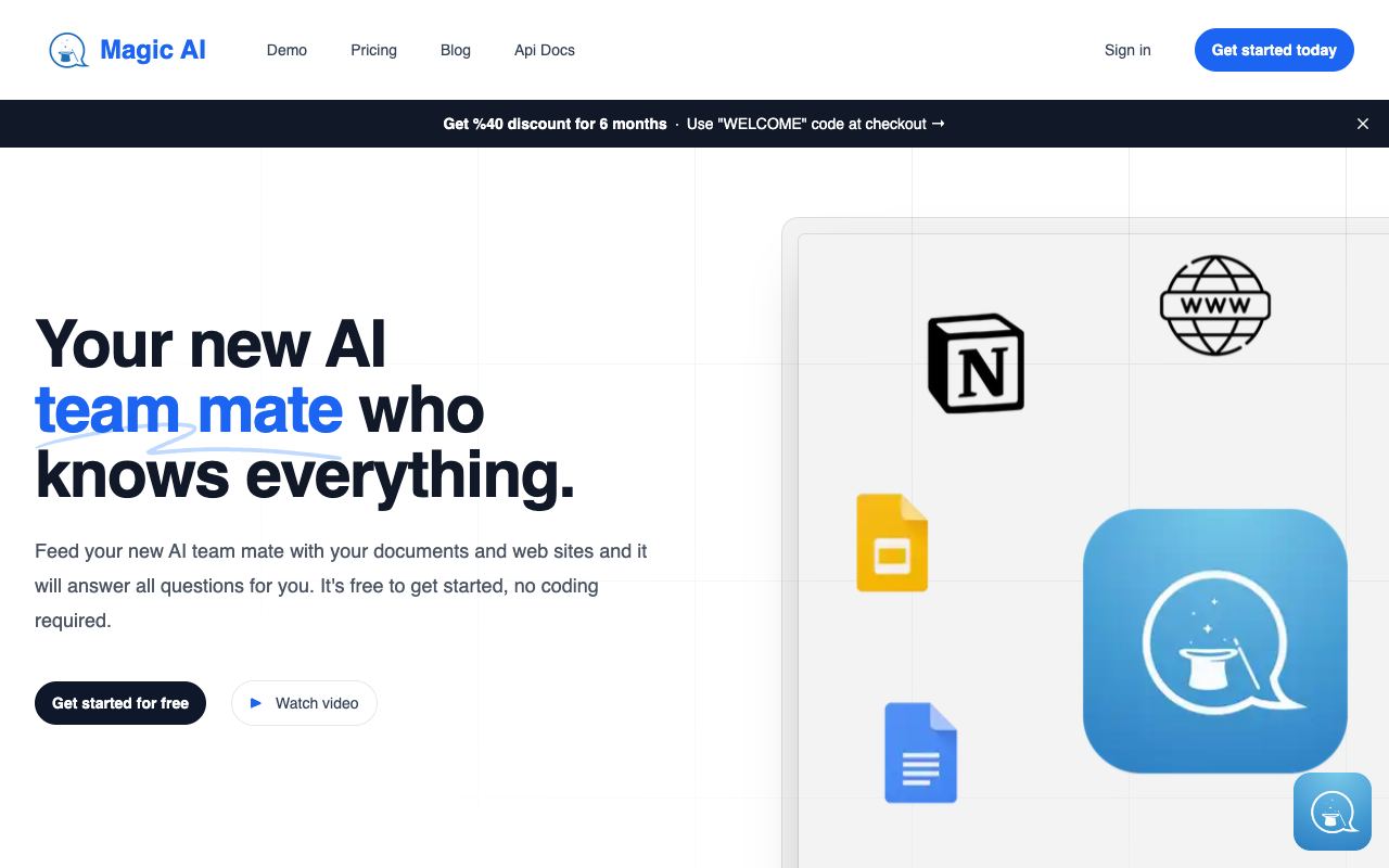 Magic AI — website screenshot