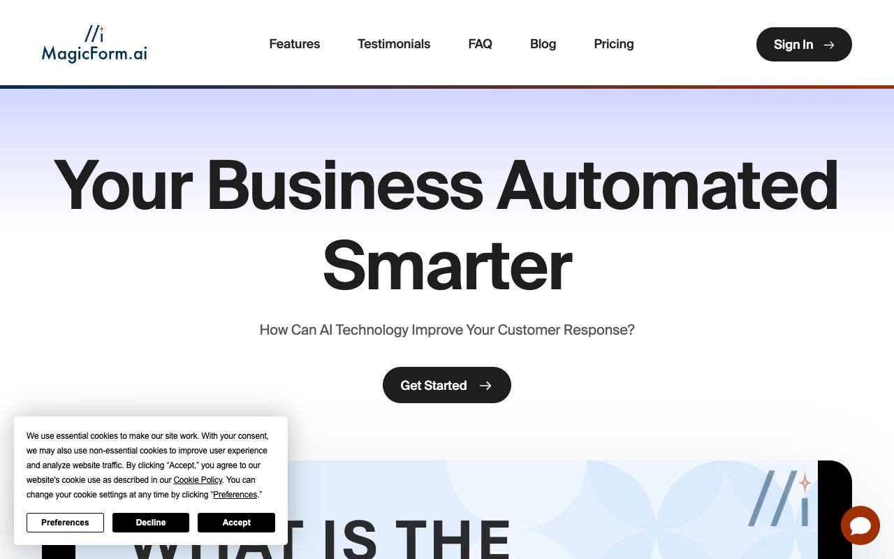 MagicForm — website screenshot