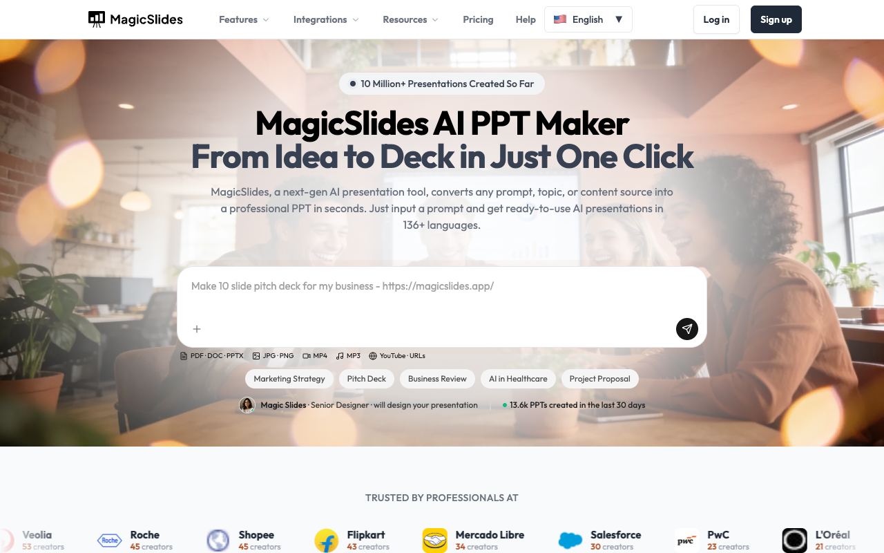 Magicslides — site ekran görüntüsü
