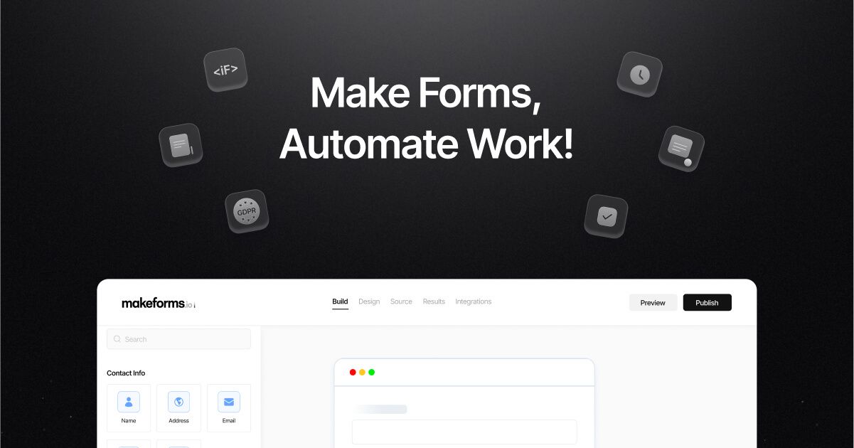 MakeForms — website screenshot