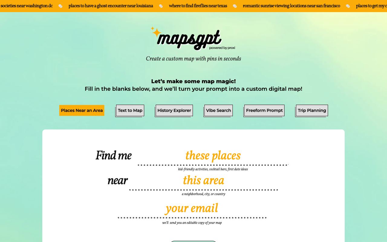 MapsGPT — website screenshot