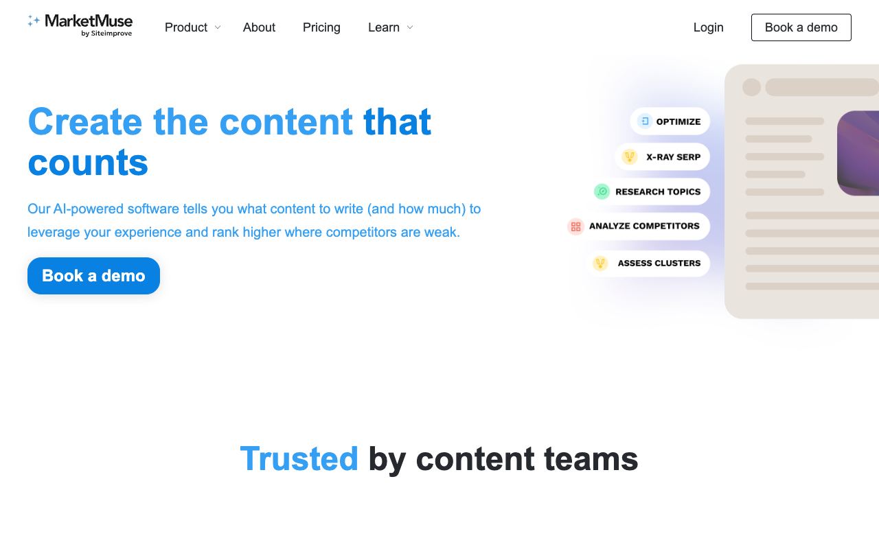 MarketMuse — website screenshot