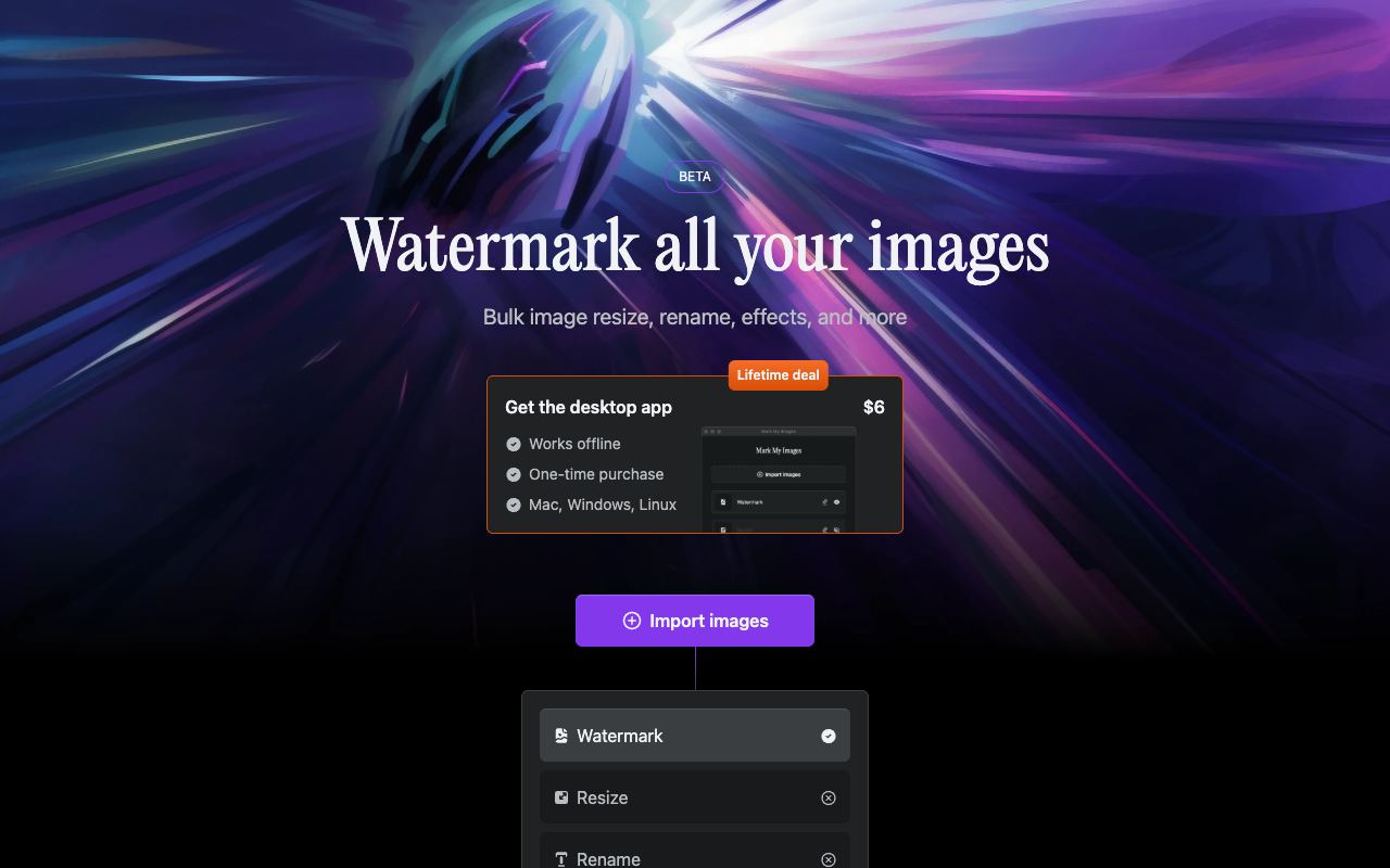 Mark My Images — website screenshot