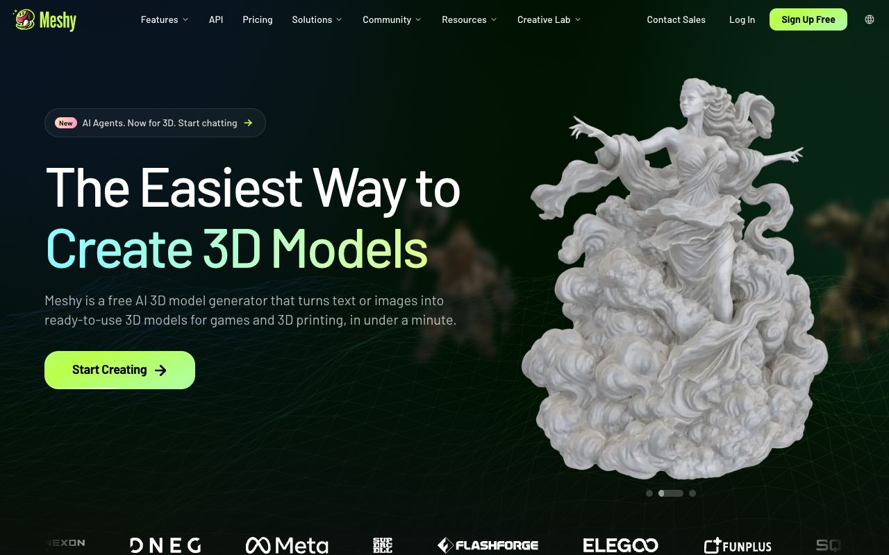 Meshy — website screenshot
