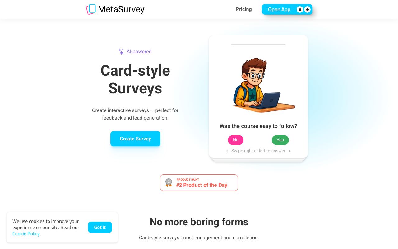 MetaSurvey — website screenshot