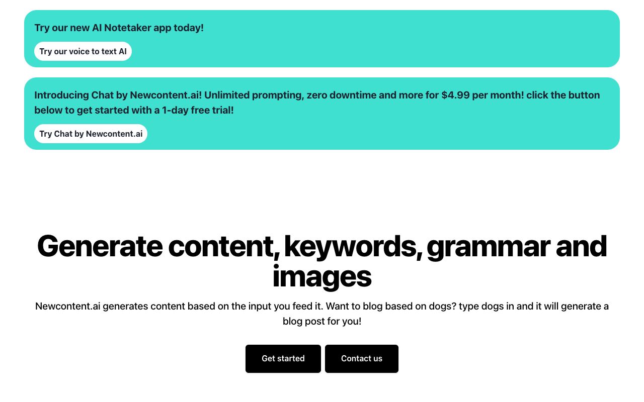 NewContent.ai — website screenshot