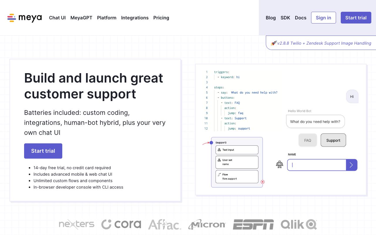 Meya — site ekran görüntüsü
