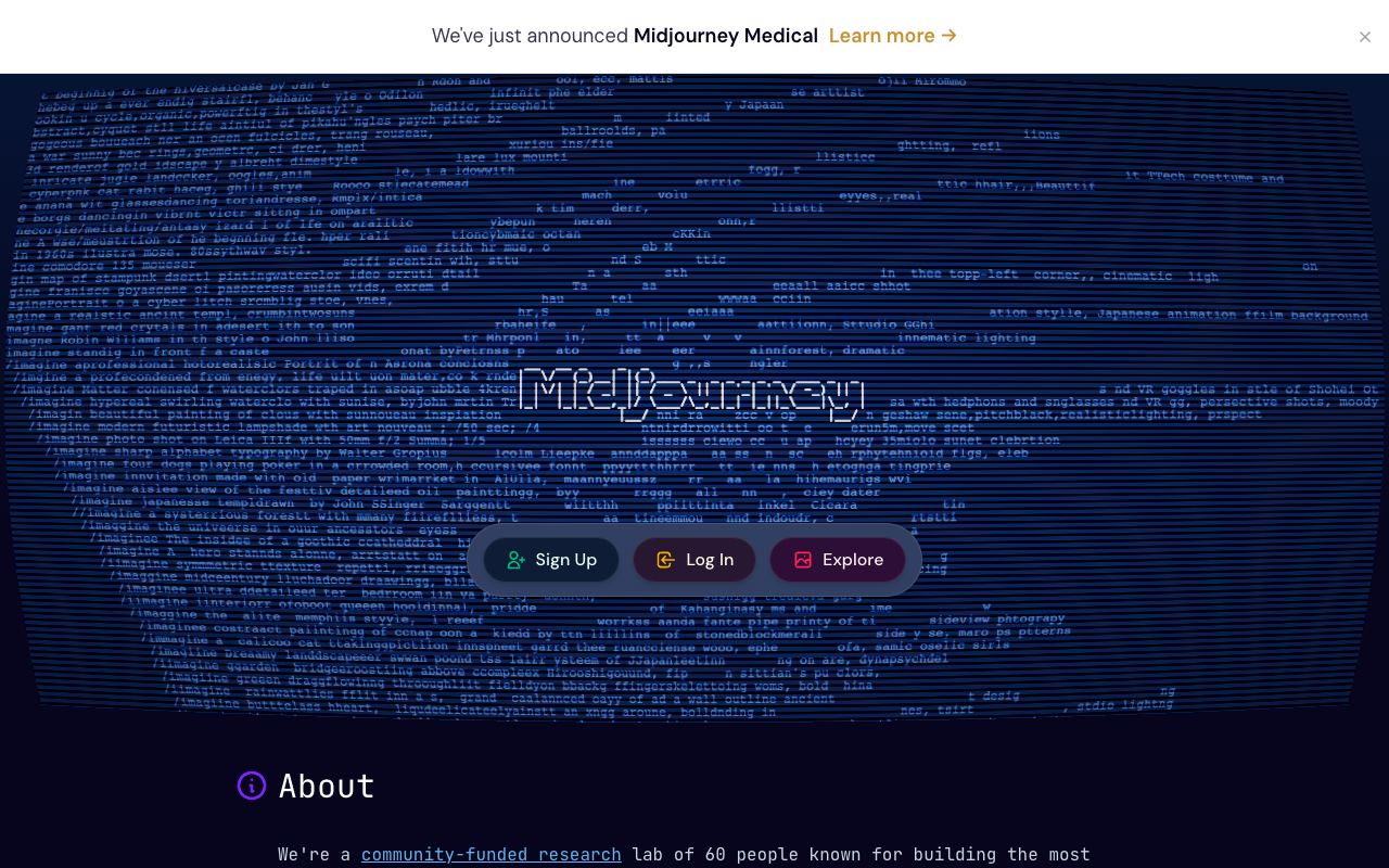 Midjourney — website screenshot
