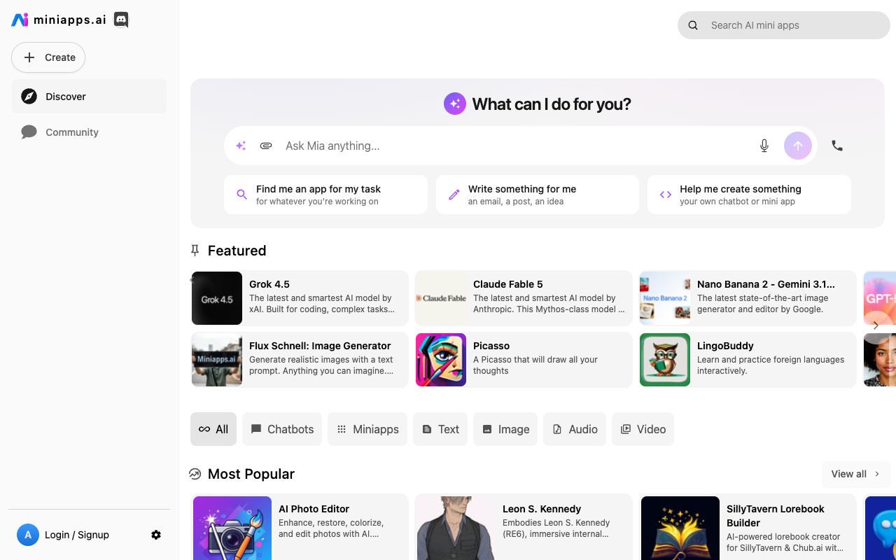 miniapps.ai — website screenshot