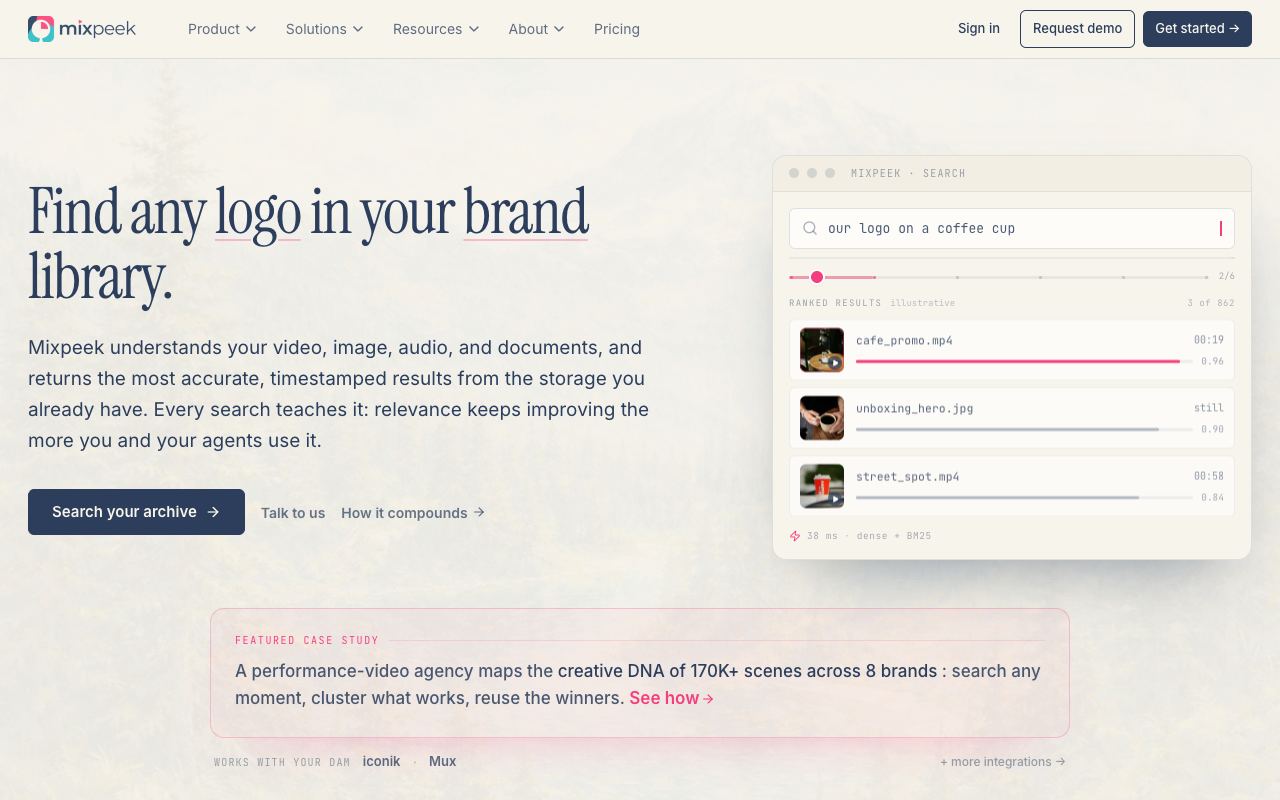 Mixpeek — website screenshot