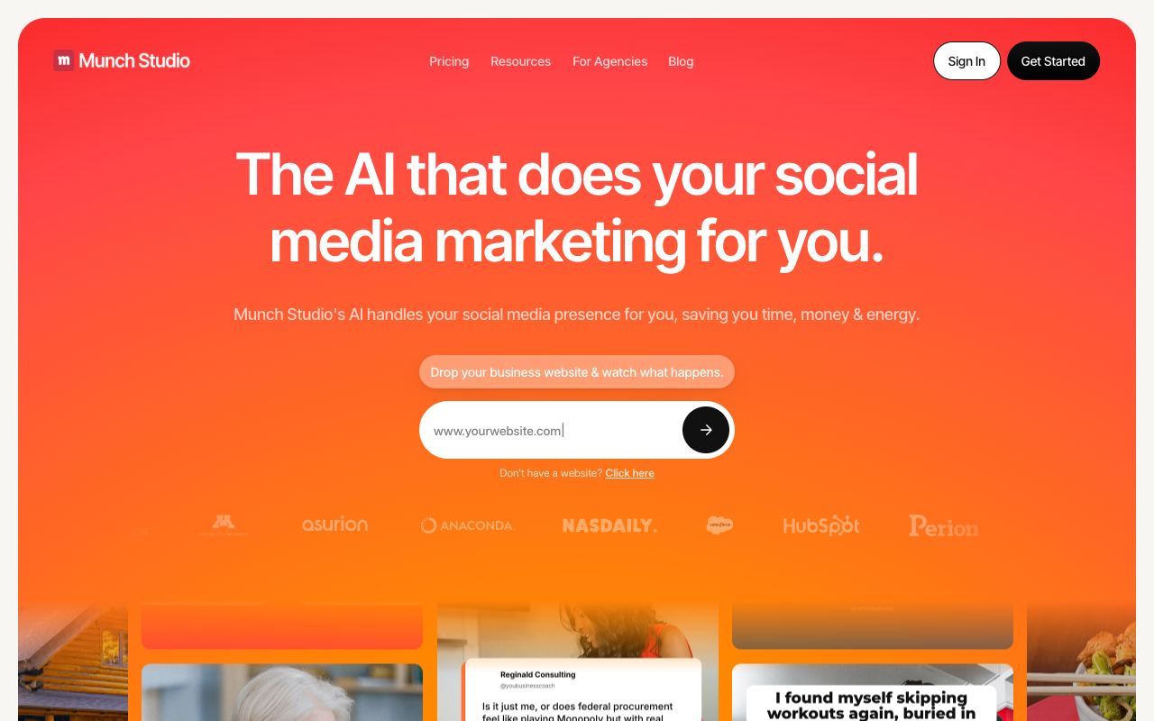 Munch Studio — website screenshot