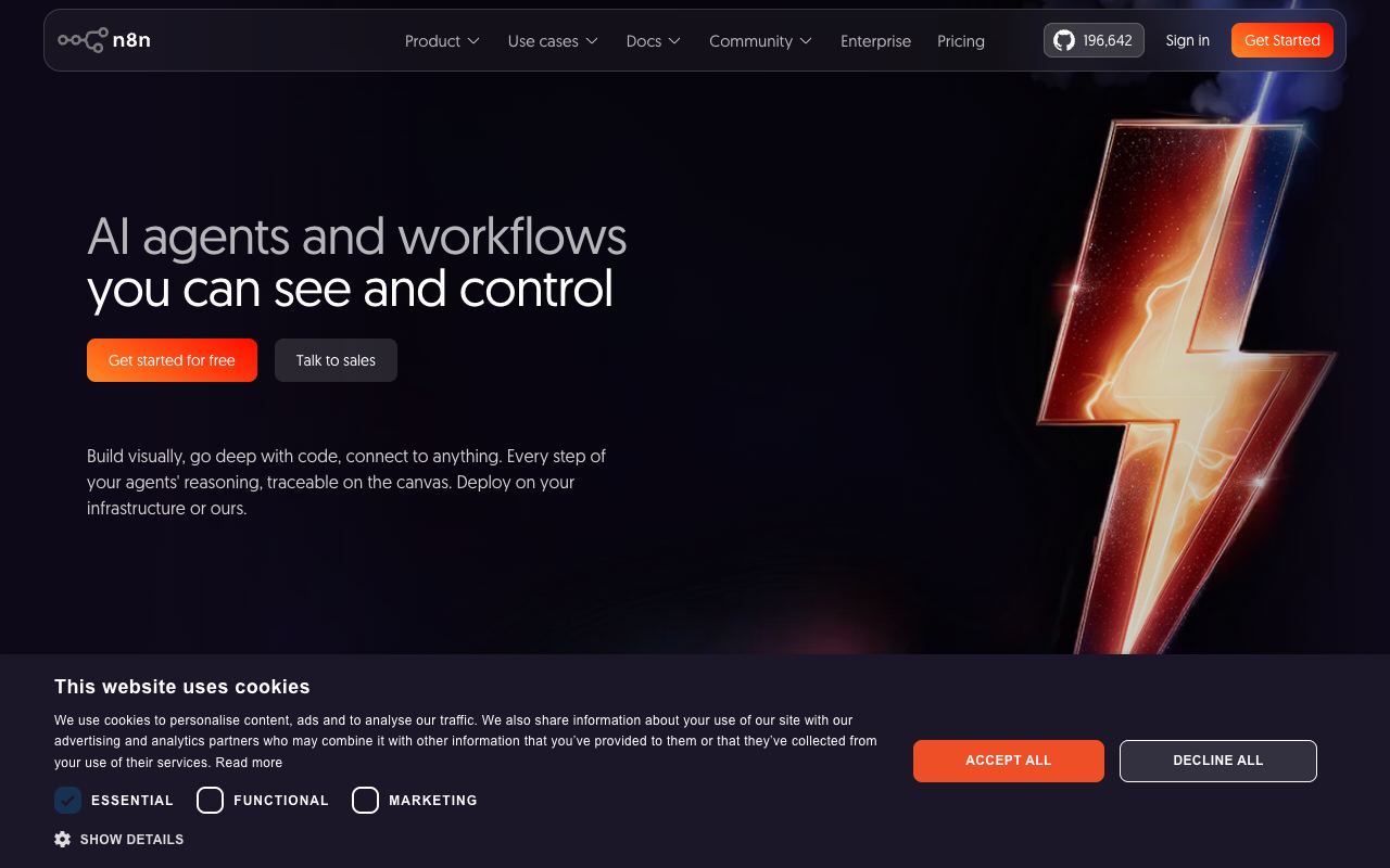 n8n — website screenshot