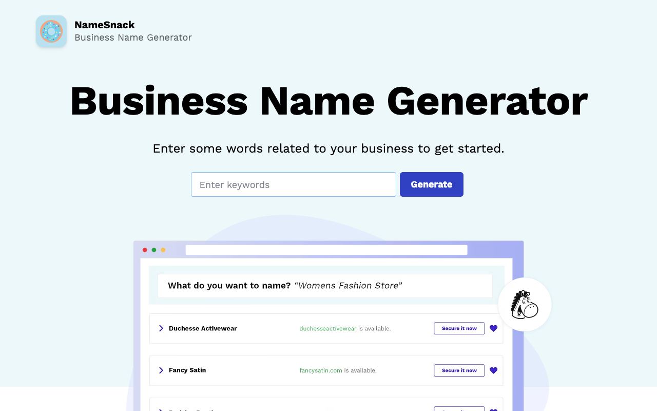 Namesnack — website screenshot