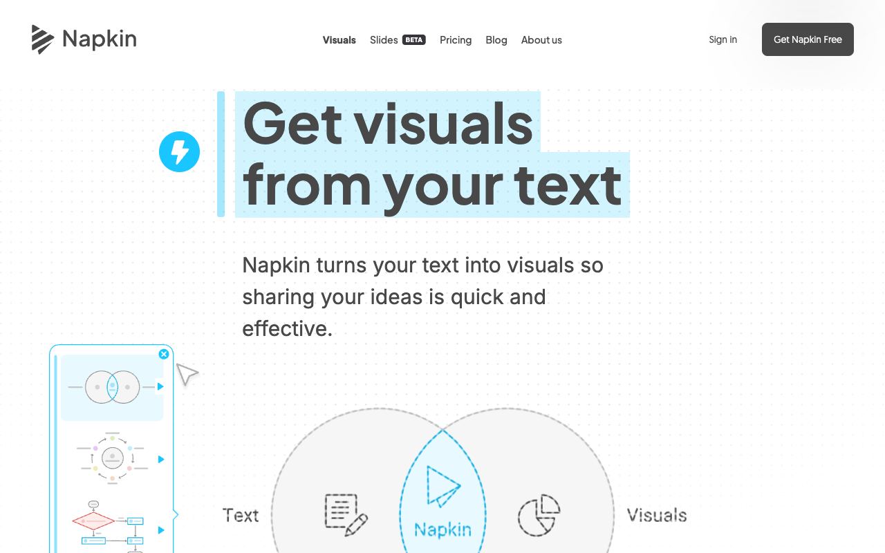 Napkin AI — site ekran görüntüsü