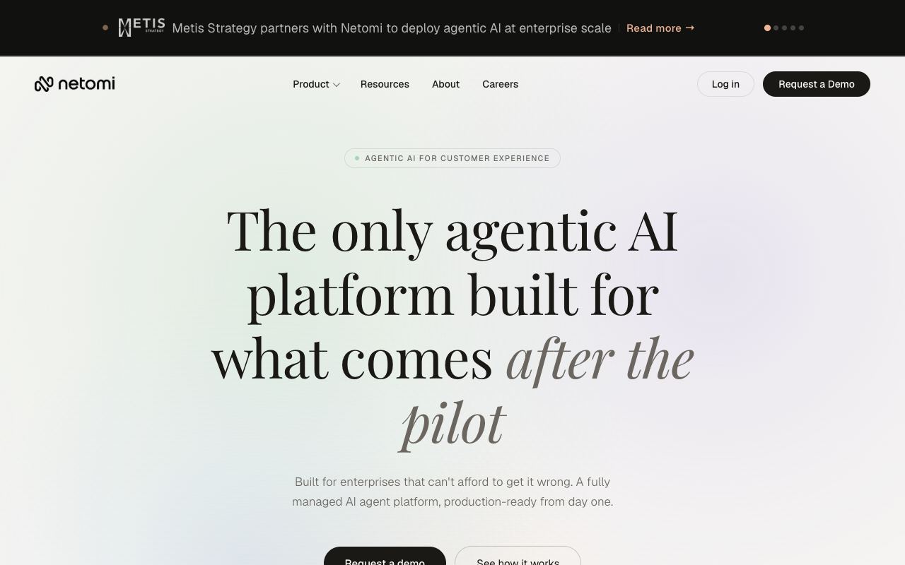 Netomi — website screenshot