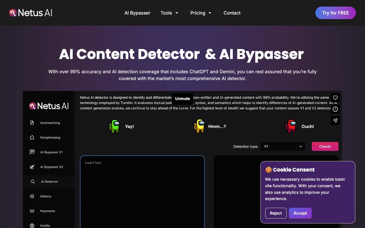 Netus AI — website screenshot